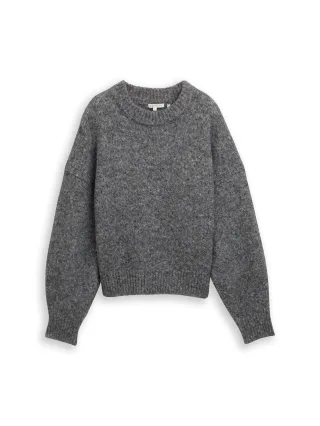 Denim Tom Tailor - Oversize Strickpullover stormy gray melange - Gr. - XS