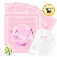 COOL-i ® Gesichtsmaske Bio Collagen Real Deep Maske – 5 Stück, Collagen & Kupferpeptide,Beruhigende und feuchtigkeitsspendende Pflege