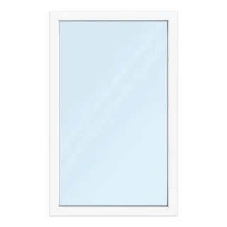 Fenster 100x160 cm, Kunststoff Profil Kömmerling 70 AD, Weiß, 1000x1600 mm, einteilig festverglast, 2-fach Verglasung, nach Maß