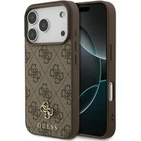 Guess Handyhülle iPhone 18 Pro MagSafe small Logo Kunstleder braun 6,3 Zoll, Kantenschutz