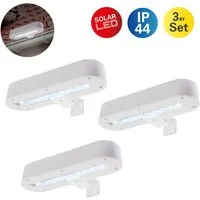 näve LED Solarleuchte Garden Light, LED fest integriert, Neutralweiß, 3er Set Dachrinnenleuchte weiß inkl. Halterung, Schiebeschalter, IP44