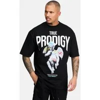 trueprodigy Oversize-Shirt Miles Logoprint Rundhals dicker Stoff