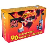 favorit Grillanzünder Anzündwürfel weiß, 96 Stück – Anzünder für Kamin, Grill und Ofen, (1-St)