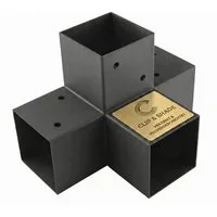 CLIP & SHADE Pfostenbeschlag Pfostenbeschlag Pfostenverbinder für 70x70 mm Eckverbinder, Pulverbeschichtete 2mm starke Stahlkonstruktion