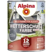 Alpina Holzschutzlasur Alpina Wetterschutzfarbe 2,5 L basaltgrau