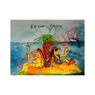 Udo Lindenberg Original Aquarell 2012 "Keine Panik - Auf der Insel"...