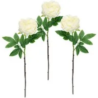 Kunstblume Päonie Bauernrose, I.GE.A., Höhe 60 cm, Pfingstrosen Einzelblume, 3er Set