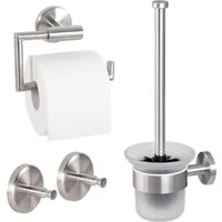 bremermann Toilettenpapierhalter Bad-Serie PIAZZA - Badezimmer Set 3tlg., Edelstahl matt