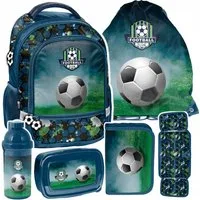 Festivalartikel Schulrucksack Schulrucksack-Set 5-teilig Football für Jungen