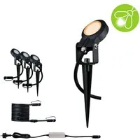 Paulmann LED Gartenstrahler Plug & Shine Sting IP67 2200K 3x6,3W 75VA Anthrazit, LED fest integriert, Basisset insektenfreundlich