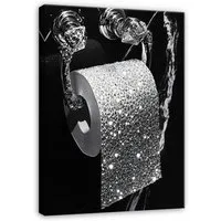 Wallarena Leinwandbild WC Glamour - Grau - Modern - Hochformat - Schlafzimmer, WC, 30x40x2cm