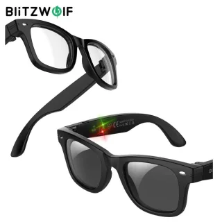 BlitzWolf BW-AG1 AI Smart Glasses Heart Rate Blood Oxygen Monitoring UV Detection 100+ Languages AI Translation HiFi Aud