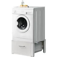 en.casa Waschmaschinenunterschrank »Comfortixx« mit Schublade 63x54x31cm Weiß