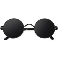LuxusKollektion Retrosonnenbrille Sonnenbrille Rund Polarisiert UV400 Retro Herren Damen A Schwarz Grau