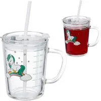relaxdays Kinderbecher 2er Set Kindergläser mit Pferdemotiv, Glas