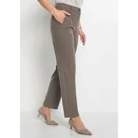 GOLDNER Stoffhose Bügelfaltenhose mit Melange-Effekt Stoffhose mit Teildehnbund, Gürtelschlaufen und Knöchellänge
