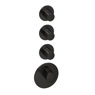 Herzbach xl 3 Unterputz 4 blenden rund griffe rund, Schwarz matt, 23.523015.1.12 23.523015.1.12