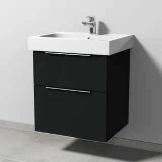 Sanipa 3way Waschtischunterbau zu Geberit iCon Waschtisch mit 2 Auszügen, Vulkan-Matt UP6501V