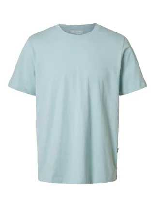 SELECTED MEN - SLMASPEN SLUB SS O-NECK TEE NOOS Winter Sky - Gr. - M