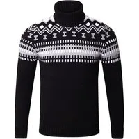 Reslad Strickpullover Reslad Rollkragenpullover Herren Grobstrick Norweger Pullover Winter (1-tlg) Strickpullover Männer Norwegermuster mit Roll Neck