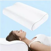 Elegear Nackenstützkissen nackenkissen orthopädisch, memory foam kissen, orthopädisches kissen, Füllung: Memory Foam, Bauchschläfer, Rückenschläfer, Seitenschläfer, 50 x 30cm Ergonomisches Nkopfkissen mit Kissenbezug, Memoryfoam kissen
