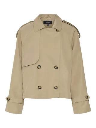 VERO MODA - VMCHLOE SHORT TRENCHCOAT NOOS Silver Mink - Gr. - L