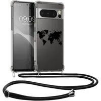 kwmobile Etui Hülle für Google Pixel 8 Pro, Silikon Handyhülle mit Kette - Handykette Handyband