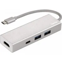 Hama USB-C USB-Hub 1:3 + HDMI auf USB Adapter USB-Kabel, SuperSpeed USB Type-C 3.1, HDMI-Ausgang für TV oder Monitor, Verteiler