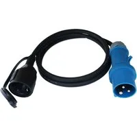 Caravan-Adapterleitung Schutzkontakt-Kupplung 1,5m CEE-Adapterkabel 3-poligen CEE-Stecker (blau, 16 A) zu Schutzkontakt-Kupplung 16 A, CEE Stecker 3-polig blau 16A