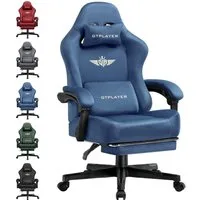GTPLAYER Gaming-Stuhl Atmungsaktiver Bürostuhl, ergonomisch Hochwertiger - Stoff/Kunstleder, 160° Verstellbare Rückenlehne und ausziehbare Fußstütze