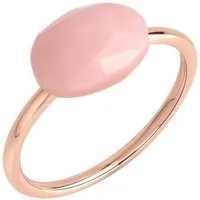 Jamelli Fingerring Silber 925 rosé-vergoldet mit einem pinken Opal 10x7mm