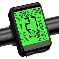 AIBISTAR Fahrradcomputer kabellos mit Hintergrundbeleuchtung Fahrradcomputer,Fahrradtacho,IPX7 (4 Anzeigemodi, kabelloser Sensor, LCD-Display), inklusive Radumfang-Tabelle für verschiedene Reifengrößen