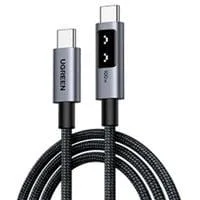 Uno USB-C auf USB-C Kabel (100W) schwarz/grau, 2 Meter, PD 100 Watt, mit Display