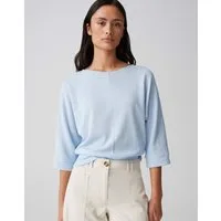 OPUS 3/4-Arm-Shirt SOLLIKA STRUCTURE Loose mit Fledermausärmeln
