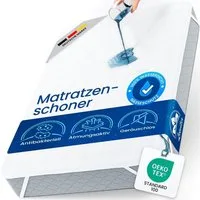 Matratzenschoner wasserdicht, atmungsaktiv & geräuscharm – mit Eckgummis bis 35 cm leevitex®, waschbar bei 60°C und trocknergeeignet