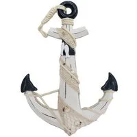Yudu Hängedekoration XL Deko Anker aus Holz Antiklook Maritime Deko