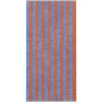 Cawö Handtuch Cawö Handtücher Bold Streifen blau/terra, 100% Baumwolle
