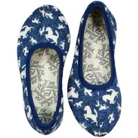 Beck Schläppchen Horses Gymnastikschuh (in Jeans-Optik, für Sport, Kita, Schule und Zuhause) mit rutschfester Gummi-Laufsohle