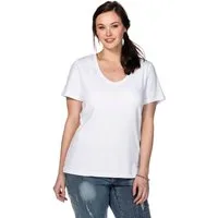 Sheego T-Shirt T-Shirt Kurzarm aus fein gerippter Qualität