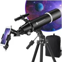LuxusKollektion Linsenteleskop Teleskop 80mm 600mm Anfänger Stativ Telefonadapter Black