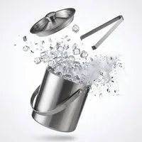 relaxdays Eiseimer Eisbehälter mit Eiszange für 1,5 L