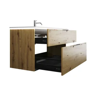 Burgbad Mineralguss Waschtisch-Set Eqio Eiche Dekor Urban/Alpinweiss, SEZE122F5662C0001 SEZE122F5662C0001