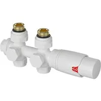 neu.haus Heizkörperthermostat, »Gloppen« Multiblock Set mit Thermostatkopf Messing Weiß
