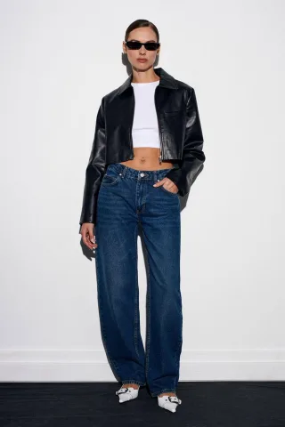 Damen Low-Waist Weitbein Jeans