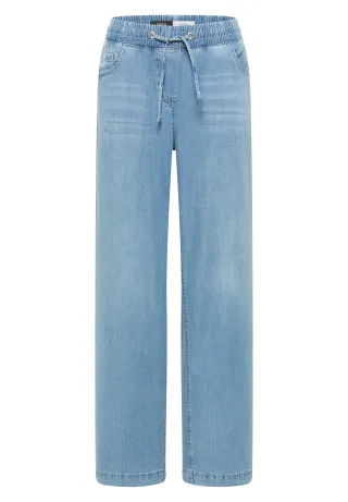CECIL - High Waist Wide Leg Jeans im Loose Fit light blue used wash - Gr. - 30