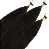 hair2heart Echthaar-Extension Premium Mini Tape Extensions #2/0 Schwarz 60cm