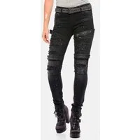Cipo & Baxx Slim-fit-Jeans Jeans im coolen Biker-Look in Skinny Fit, WD383