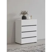 OTTO home Kommode Cross,Breite 60 cm, moderne grifflose Sideboard,4 Schubkästen, Schubladenschrank mit viel Stauraum, Flur Highboard