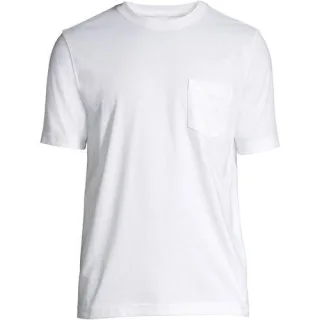 Super-T Kurzarm-Shirt mit Brusttasche für Herren, Classic Fit, Herren, size: regular, Weiß, Baumwolle, by Lands' End