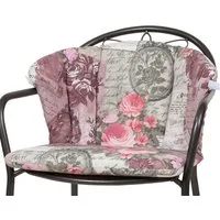 KETTtex Polsterauflage für Royal Garden MWH Sessel Elegance 0798 rosa-grau Blumen Landhaus, (1 St)
